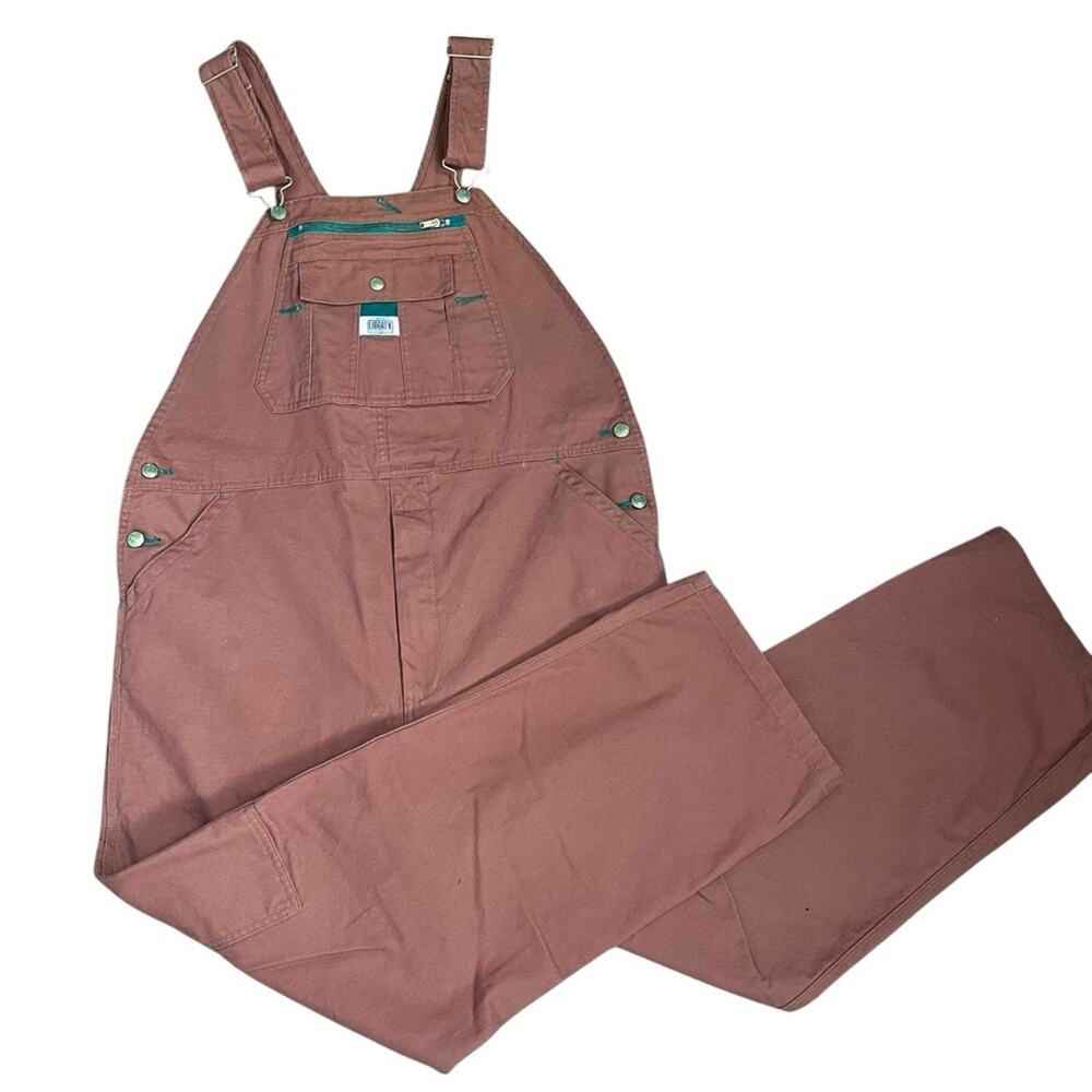 Liberty Bib Overalls Brown Canvas Workwear Mens 38x30 Casual Farm Relaxed NWOT - Picture 2 of 12